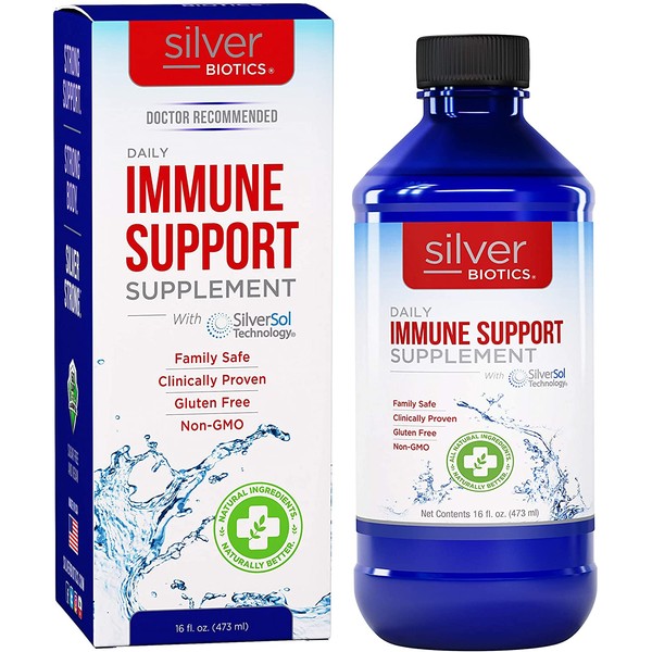American Biotech Labs - Silver Biotics - Daily Immune Support Supplement with SilverSol Technology - 16 fl. oz.