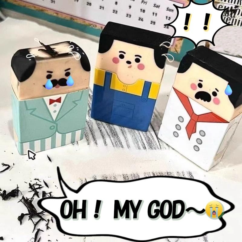 Fltland Erasers Uncle Bald Funny Stationery Elementary School Cute Gift