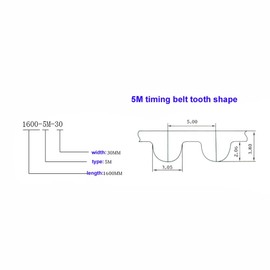HTD5M 240 Close Loop Pulley Timing Belt 15mm Width 5mm Pitch 240mm Perimeter Black Synchronous Belt Arc-shaped Teeth (5m-240-15mm)