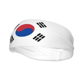 South Korea Flag Sports Sweatband Moisture Wicking Headband for Men Women Running, Cycling, Yoga Fitness, Working Out