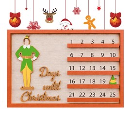 Countdown Calendar | Days Until Christmas Decor,Farmhouse Decor Collectible Toy, Rustic Number Date Desktop Centerpiece for Birthday Holiday