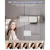 Dripex 3 Way Mirror with Storage Shelf, Trifold Self Haircut
