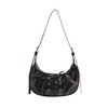 Lapimou Hobo Bag, Shoulder Bag, Long, Ribbon, Women's Handbag, Silver