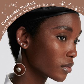 ZELORES Sterling Silver Flat Back Earrings for Women Trendy Small Hoop Huggie Earrings CZ Cartilage Stud Earrings Set White Gold Plated Tragus Helix Earrings Piercing Jewelrys(Heart/Sun/Leaf)