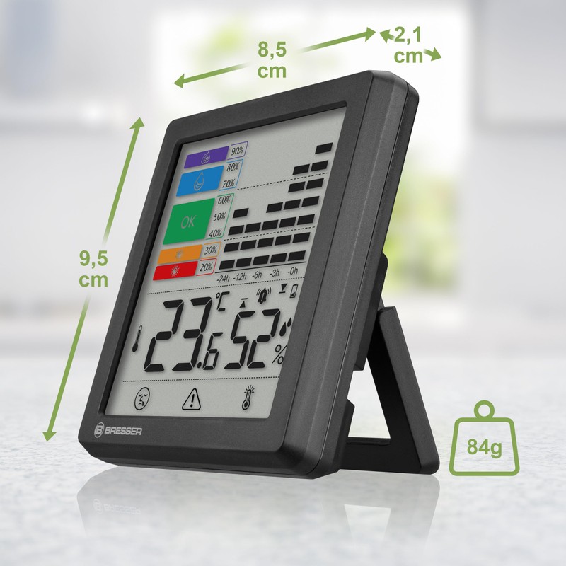 Bresser Thermo-Hygrometer with Mould Warning, Colour Indicator, Room Climate Manager,