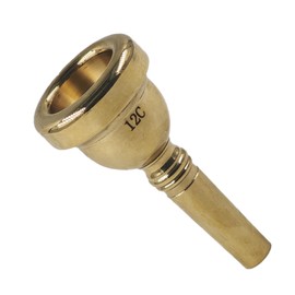 AUXBC 12C Gold Plated Trombone Mouthpiece, Baritone and Euphonium Mouthpiece, Ideal for Students, Beginner and Professionals