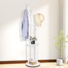 Fengzhizhu Solid Wood Coat Rack with 3 Shelves and 9
