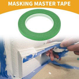 Partuto 1 Pc Painters Tape Masking Master Tape Easy Removal Green 5000x1x0.01cm / 54.68 Yards x 0.39 Inches x 140um