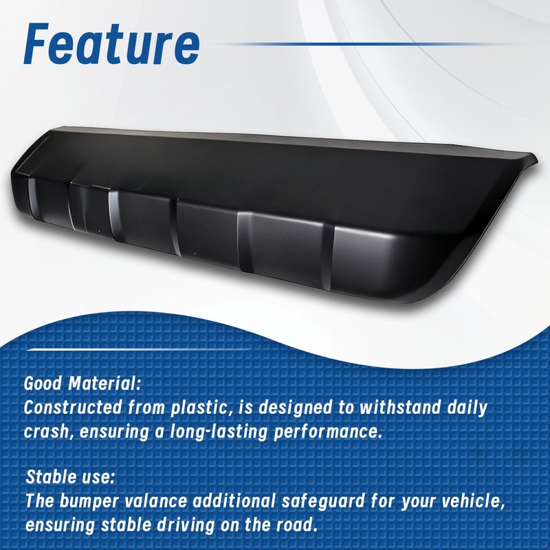 WFLNHB Front Lower Bumper Valance Panel Skid Plate Black Replacement