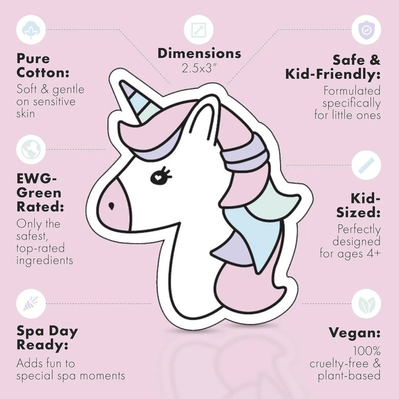 Set De 20 Mascarillas Faciales De Unicornio Para Niños, Orgá