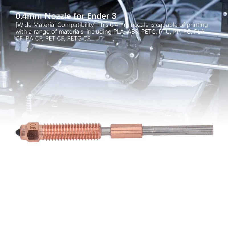 All Metal Integrated Printer Nozzle 30mm³/s Flow 600mm/s 0.6mm 3D