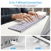 White Aluminum Backlit Keyboard for Apple Mac OS,Plug-N-Play, USB-A/USB-C Wired
