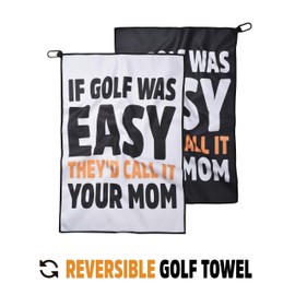 Shanker Golf - Funny Golf Towel - Microfiber Printed Hilarious Golf Accessory - Perfect Golf Gift for Men - Two-Sided Reversible Towel