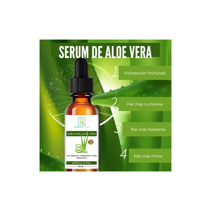 SERUM DE ALOE VERA CON VITAMINA C, HAMAMELISY ACIDO HIALURÓNICO