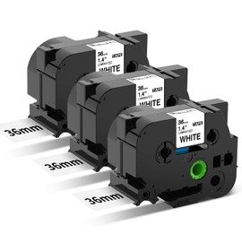 Oozmas TZe261 Tapes Compatible with Brother P-Touch TZe Tape 36 mm TZe-261 Black on White Laminated Compatible with Brother P-touch PT-P900W PT-P950NW PT-9700 PT-9800, Pack of 3