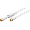 MANAX SAT coaxial cable, F-connector, shielded, flat, 7.5 m, white/gold-plated