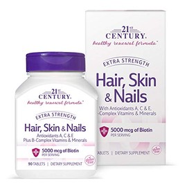 21st Century 21st Century Hair, Skin and Nails Extra Strength Tablets, 90 Count (27847)