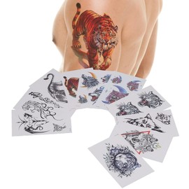 Pegatinas de Tatuajes de Animales, Perro Lobo Tigre, Perro Husky Leopardo, Tatuajes Temporales para Hombres, Pegatina de Tatuaje para Hombres, Pegatinas de Tatuaje de Brazo de Arte Corporal