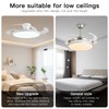 AHAWILL Retractable Ceiling Fan with Lights,42 Inch Low Profile Ceiling