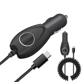 Hi-Power 15W Coiled Charger (2Pack) Compatible with Bang & OLUFSEN Beoplay A2 CAR with Long Extending Coiling Cable Plus 3Amp Turbo Quick USB-C/PD Power