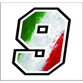 Sticker Race number 12 cm - Italian flag - racing cross track car motorcycle stickers (9)