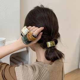 Voyzdx 8 Ligas Para El Cabello,Acrílicos Hair Ties,Gomas para el Pelo para Cola de Caballo,Elástico Gomas,Coleteros Mujeres para Todo Tipo de Peinados Como el Pelo Rizado Trenzador