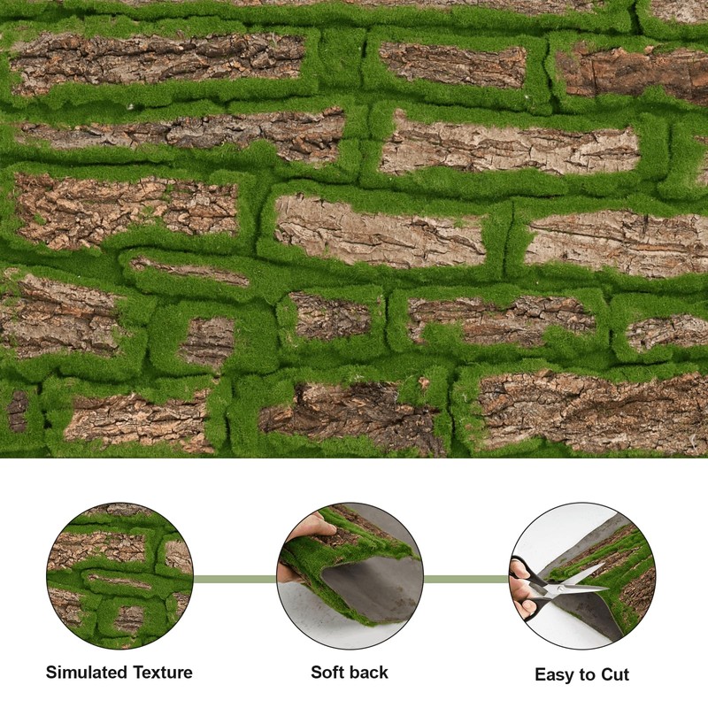 NAHARO 2PCS Artificial Moss Bark Roll – 15.8" x 11.8"