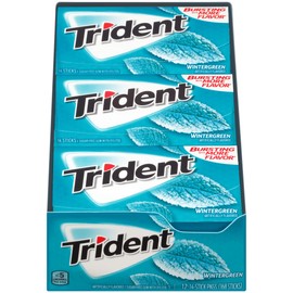 Trident Wintergreen Sugar Free Gum, 12 Packs of 14 Pieces (168 Total Pieces)