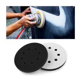 2 Pcs Hook and Loop Soft Sponge Cushion Buffing Backing Pads, 5 Inch 8 Hole Thick Soft Density Interface Buffer Mat, Foam Pad for Orbital Sander & Polishers, Universal Auto Accessories