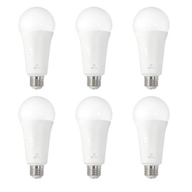 GT-Lite 6-Pack, 250W Equivalent LED 3-Way Light Bulbs, 2700K Soft White, A21, E26 Medium Base, 3 Brightness Levels, Adjustable with 3-Way Switch (Soft White 2700K, 50-200-250W Equivalent)