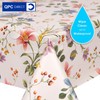 QPC Direct Budding Flowers PVC Oilcloth Table Cover Vinyl Tablecloth