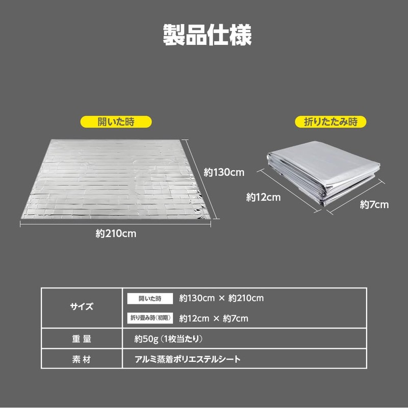 Survival Sheet, Set of 3, Disaster Preparedness Goods, Thermal Sheet,