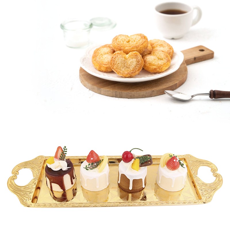 Rectangular Metal Tray Modern Elegant Decorative Light Luxury Serving Tray