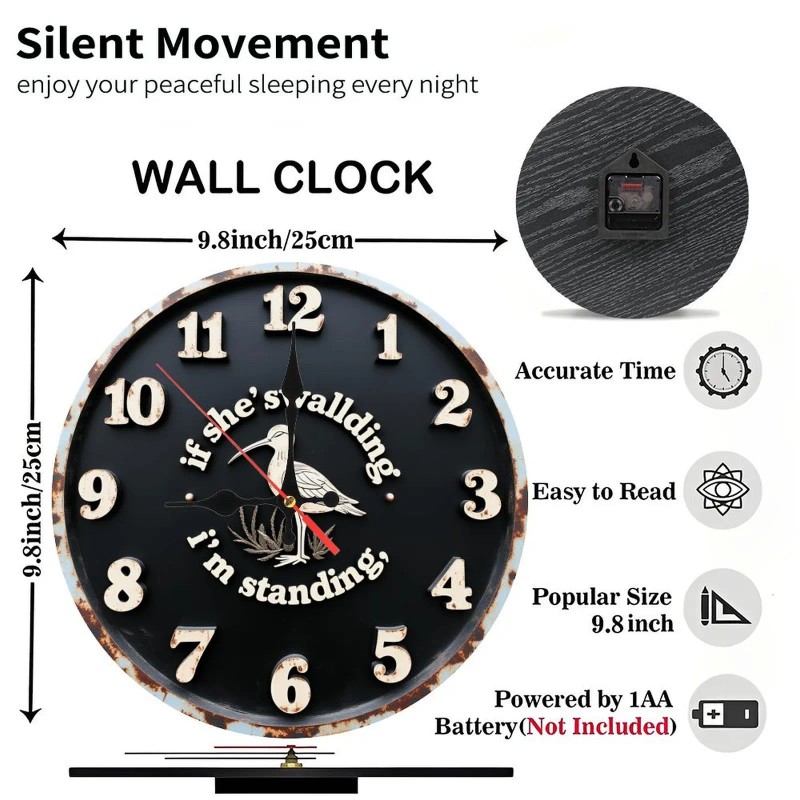 25x25cm Wood Wall Clock that is a Model of a