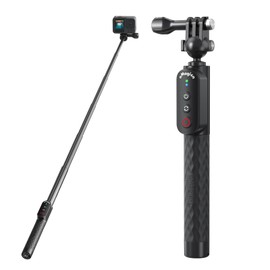 Aovee Remote Control Selfie Stick Rechargeable Waterproof 100CM Stretchable Compatible with Insta360/Gopro Action Camera and iOS Android Smartphone (Ball Head Three-Prong)