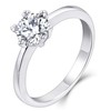 YL Solitaire Engagement Rings 925 Sterling Silver 18K White Gold