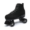 Black Roller Skates Outdoor Suede Quad Skates for Women and