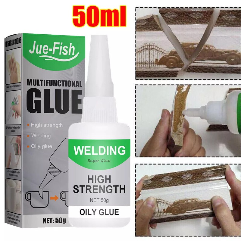 JUE-FISH 3PCS Welding High Strength Oily Glue Plastic Super For