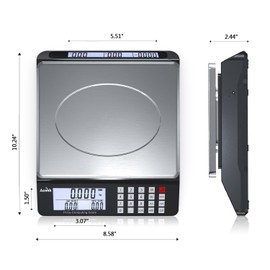 ACNHLI 66LB（30KG） Price Scale, Calculate The Price, Dual LCD Screen, Stainless Steel Countertop, Piecework and Net Weighing