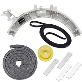 WE49X21874 Dryer Bearing Kit and WE12X83 Dryer Idler Pulley with WE14M124 Drum Bearing WE09X20441 Front Drum Felt WE12M29 Drive Belt WE1M1067 and WE1M504 Bearing Slides Fit for GE