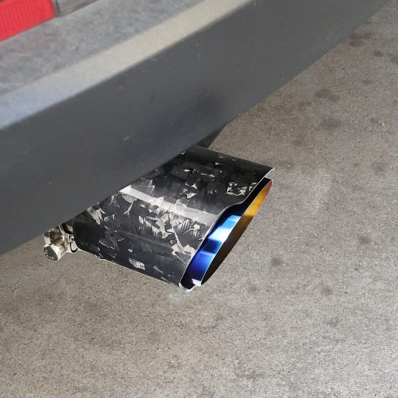 Kipalm Carbon Fiber Exhaust Tip Bolt-On Exhaust Pipe Glossy Forged