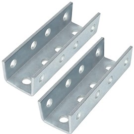 eoere 2 PCS U Shaped Splice Fittings Strut Connector Bracket External Channel Coupler, Fit 1-5/8" Strut Channel, Steel Electrogalvanized, 7 Gauge