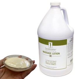 Master Massage Organic, Unscented, Vitamin-Rich & Water-Soluble Massage Lotion - 1 Gallon, Clear
