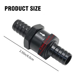 Hoypeyfiy 1/2 Inch Fuel Check Valve Suitable for Vacuum Systems Carburetors and Low Pressure Fuel Systems, 2PCS,OD 12mm