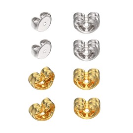 Aeon Jewellery Replacement Earring Backs - 2 Pairs Silver + 2 Pairs Gold Plating on Silver | 925 Sterling Silver Butterfly Safety Backings