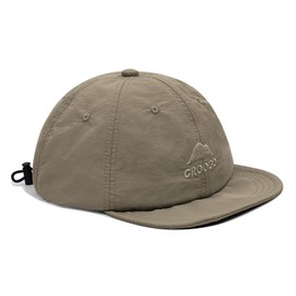 Croogo Men's Umpire Cap, Short Brim, Soft, Waterproof, Breathable, Plain, Simple, Work Hat, Skateboarding, Running, Golf, Outdoor Activities, G-ASB02-Khaki