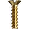 Brass Machine Screw, Plain Finish, Flat Head, Slotted Drive, 1-1/4"