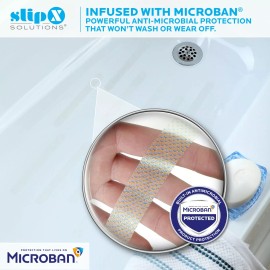 SlipX Solutions 7.5" Bath Tub Shower Safety Adhesive Treads with Microban in Clear, 12 Pack
