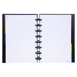 Talia Discbound Notebooks, Planner, Customizable, (Black w/Black Discs, Junior (5.5in x 8.5in))