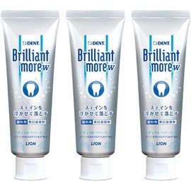 Brilliant More Whitening Double Natural Peppermint 3.2 oz (90 g) 3 Bottles [Brilliant more w] Dental Exclusive Whitening
